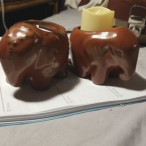 FREE Two Vtg Elephant candle holder Set